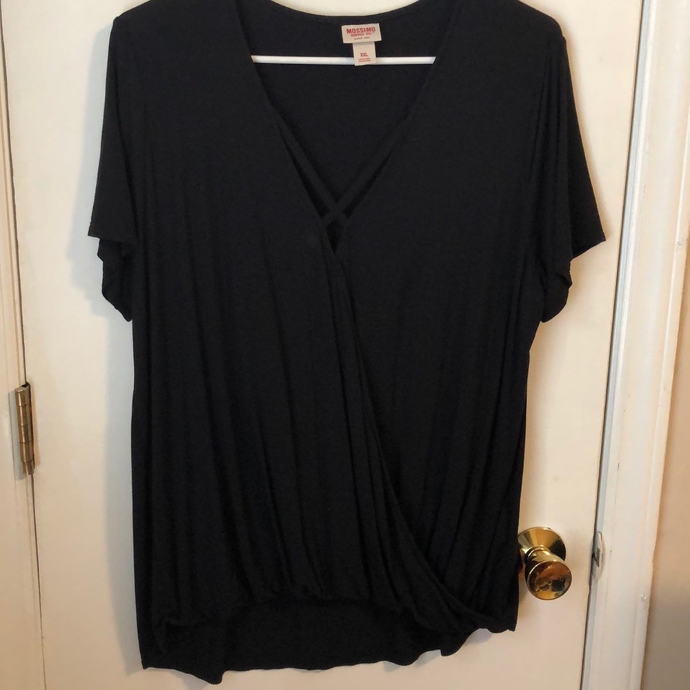 Cross body short sleeve top